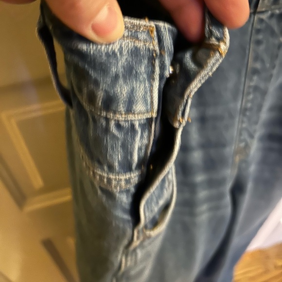 Madewell stright leg denium overalls, sz XL. In Dennett wash - Picture 5 of 16